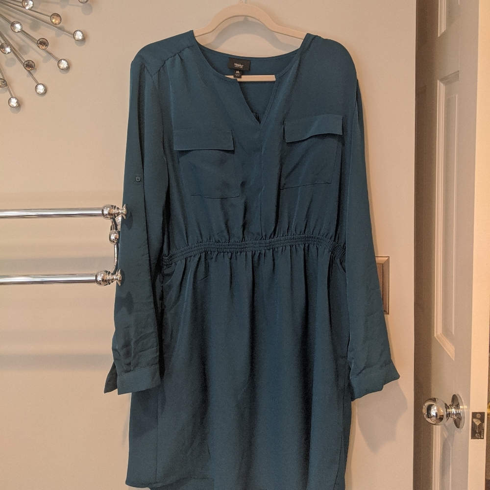 Turquoise long sleeve dress